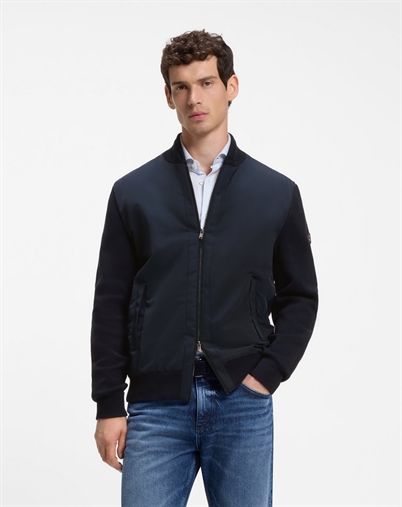 Hugo Boss - Cotton-Knit Hybrid Jakke - Dark Blue 